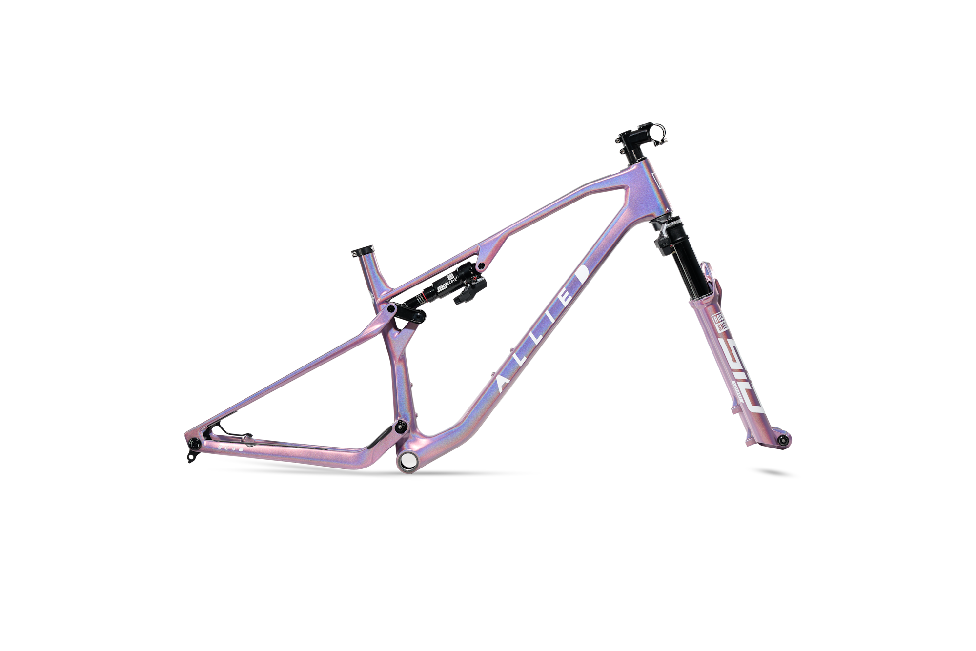 Purple bicycle frame on a white background
