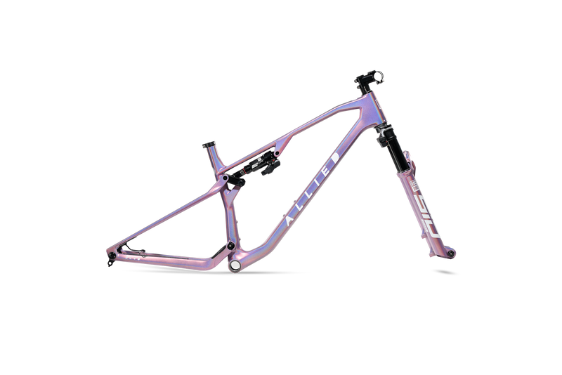 Purple bicycle frame on a white background