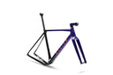 ALLIED ABLE Last Light LTD frameset at a three-quarter angle, purple-to-black fade with coral ALLIED down tube logo, fork, seatpost and stem