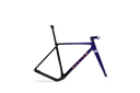 ALLIED ABLE carbon gravel frameset in Last Light paint, a purple-to-black fade with coral splatter, shown with fork, seatpost, and stem